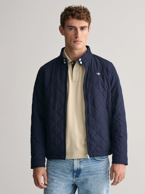 Buy Gant Navy Regular Fit Quilted Jacket for Mens Online @ Tata CLiQ 