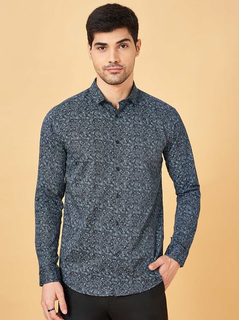 Byford By Pantaloons Blue Slim Fit Printed Shirt-picture-35