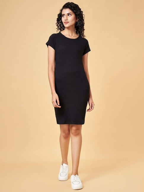 People by Pantaloons Jet Black Shift Dress