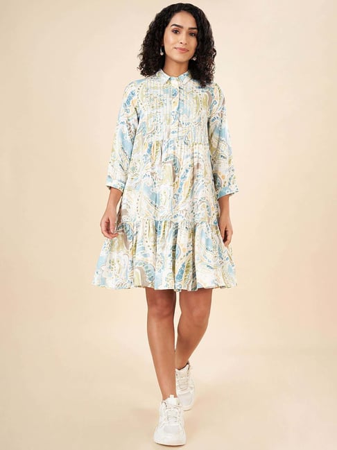 Akkriti by Pantaloons Green Printed Shirt Dress-picture-21