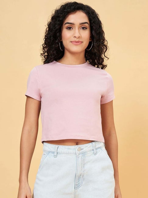 People by Pantaloons Pink Plain Top-picture-25