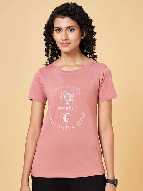 Ajile by Pantaloons Pink Cotton Printed T-Shirt-picture-11