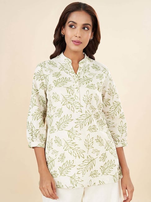 Akkriti by Pantaloons White Printed A Line Short Kurti-picture-35