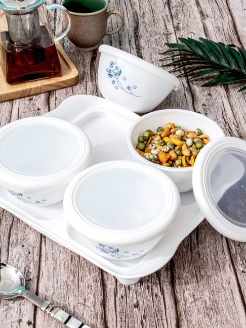 Buy Cello White Opalware Tiffany Dry Fruit Storage Bowl Set of