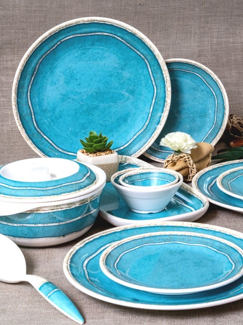 Buy Servewell Blue Melamine 31pcs Dinner Set at Best Price Tata CLiQ