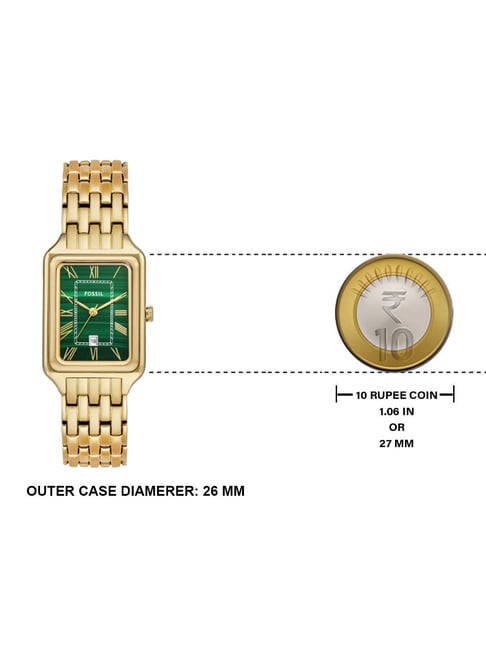 Fossil アナロググリーンダイヤル レディースウォッチ-ES5341ゴールド