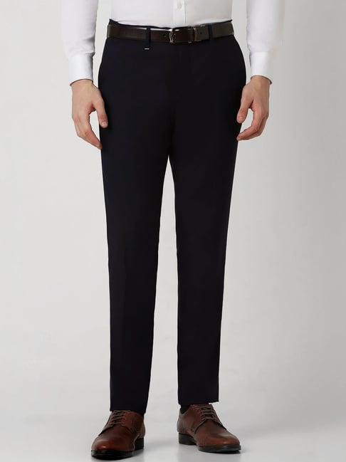 Van Heusen Navy Slim Fit Trousers-picture-42