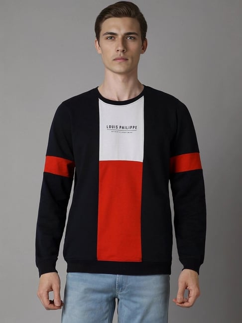 Louis Philippe Black Cotton Regular Fit Printed Sweatshirt-picture-24