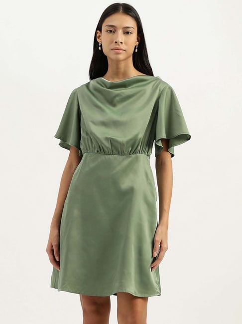 United Colors of Benetton Green A-Line Dress-picture-15