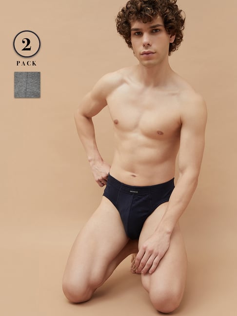 Fame Forever by Lifestyle Grey & Navy Briefs - Pack of 2