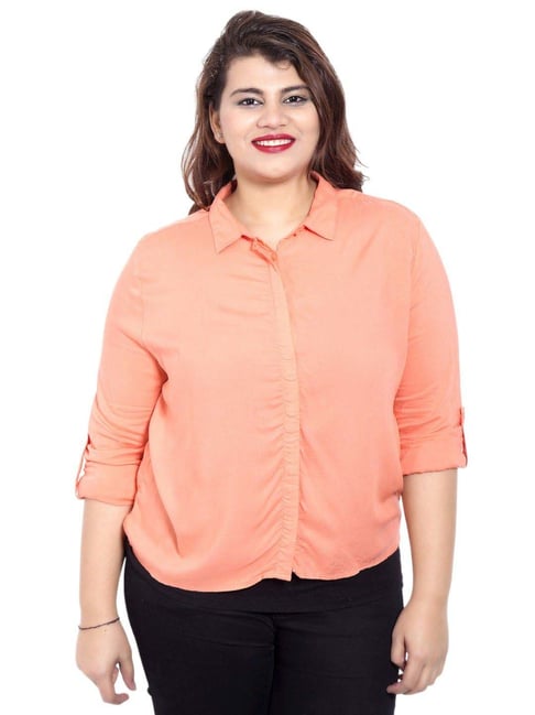 LASTINCH Peach Plain Shirt-picture-39