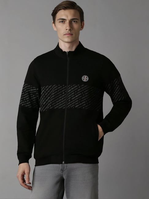 Louis Philippe Black Cotton Regular Fit Printed Sweatshirt-picture-25