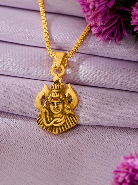 Jewellers Shiva Yellow Gold Religious Pendant For Unisex