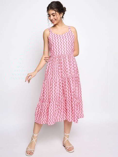 BRINNS Pink Printed Fit Flare Dress