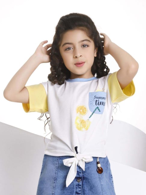 Peppermint Girls White Printed Top-image-36