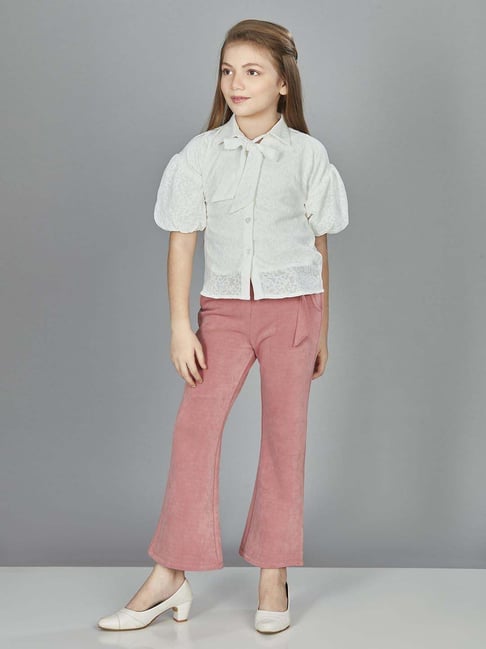 Peppermint Girls White Printed Top-image-37