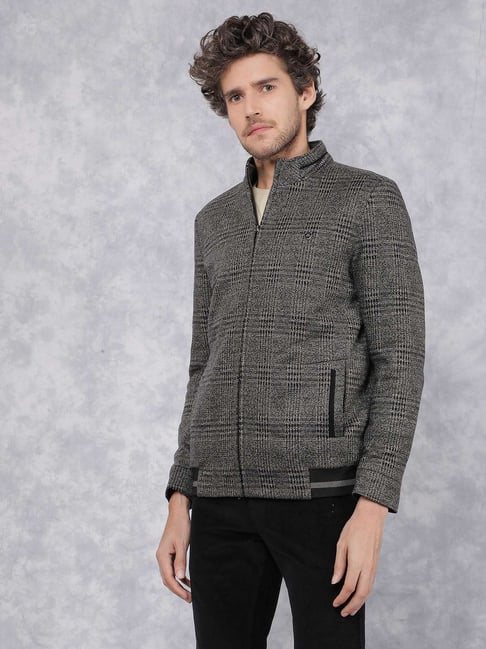 Crimsoune Club Black Regular Fit Checks Jacket-picture-27