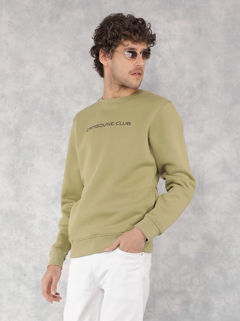 Crimsoune Club Olive Regular Fit Logo Printed Sweatshirt-picture-30