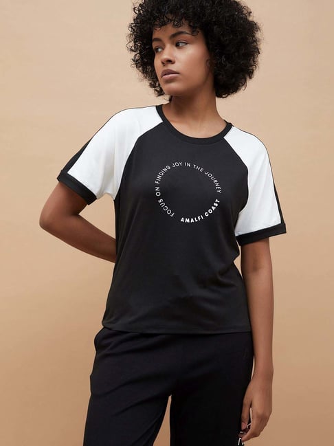 KAPPA Black Printed Sports T Shirt