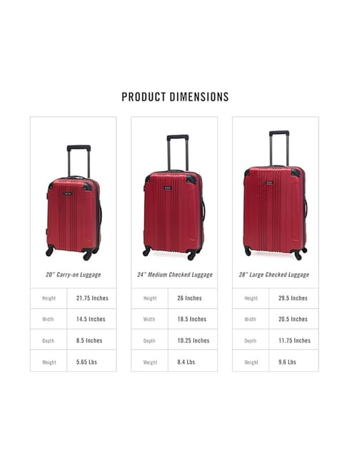 Kenneth Cole Red Textured Medium Checked Luggage