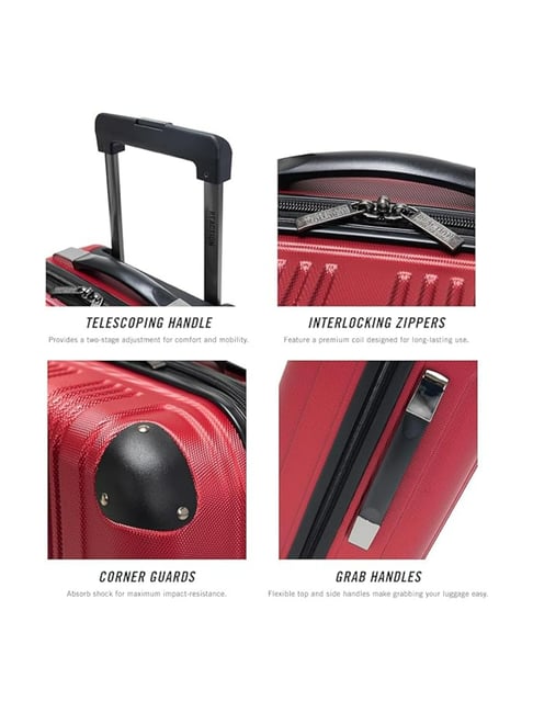 Kenneth Cole Red Textured Medium Checked Luggage