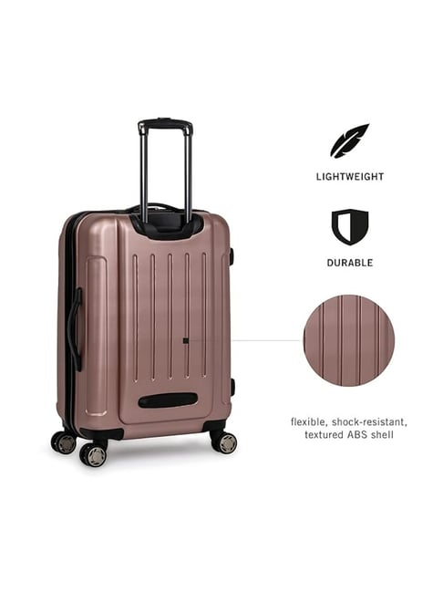 Kenneth Cole Rose Gold Textured Large Checked Luggage