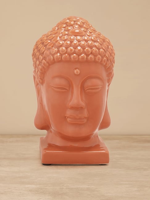 Pure Home and Living Orange Ceramic Textured Sculptures and Figurines-picture-34