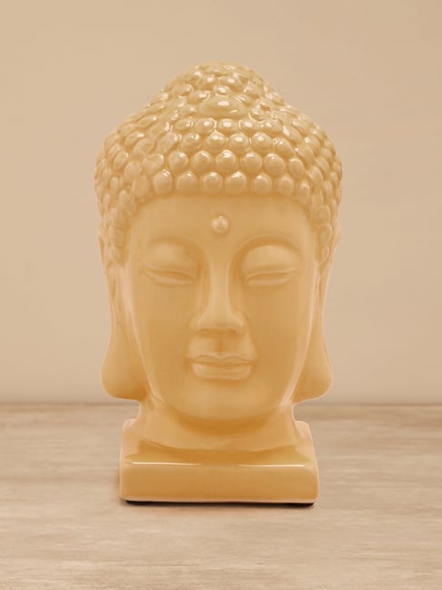 Pure Home and Living Yellow Ceramic Textured Sculptures and Figurines-picture-35