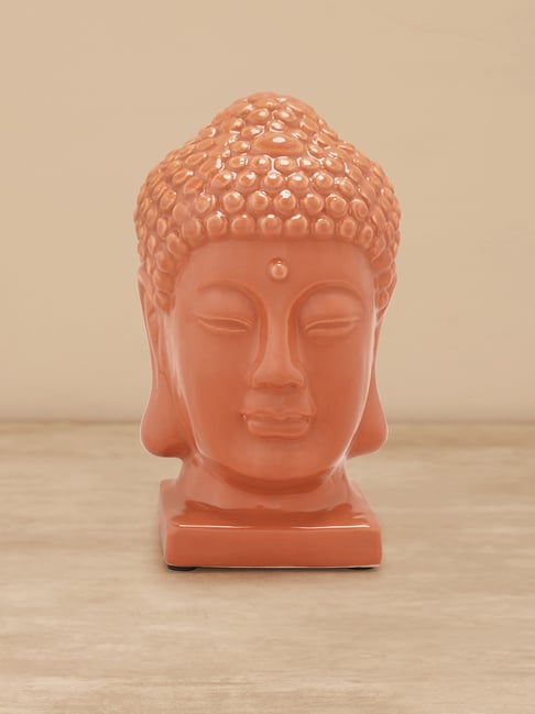 Pure Home and Living Orange Ceramic Textured Sculptures and Figurines-picture-13