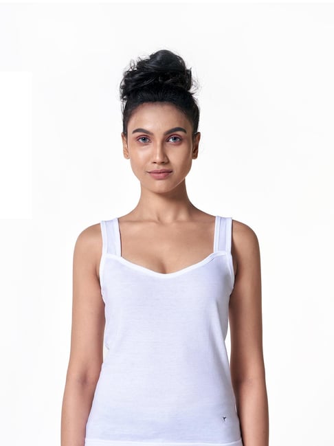 BLOSSOM Women's Cotton Tank Tops, Broad Shoulder Slip_Active Slip