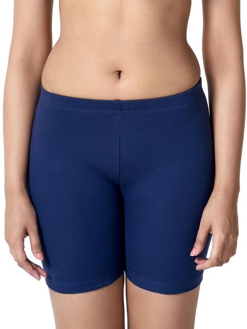 BLOSSOM Navy Cotton Regular Fit Cycling Shorts