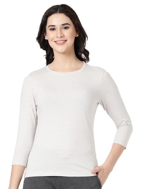 BLOSSOM Light Grey Regular Fit T-Shirt