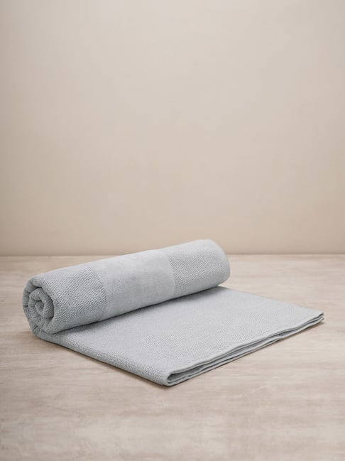 Pure Home and Living Blue Cotton Solid Bath Towels-picture-24