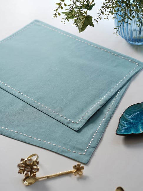 Pure Home and Living Blue Cotton Solid Table Napkins-picture-22