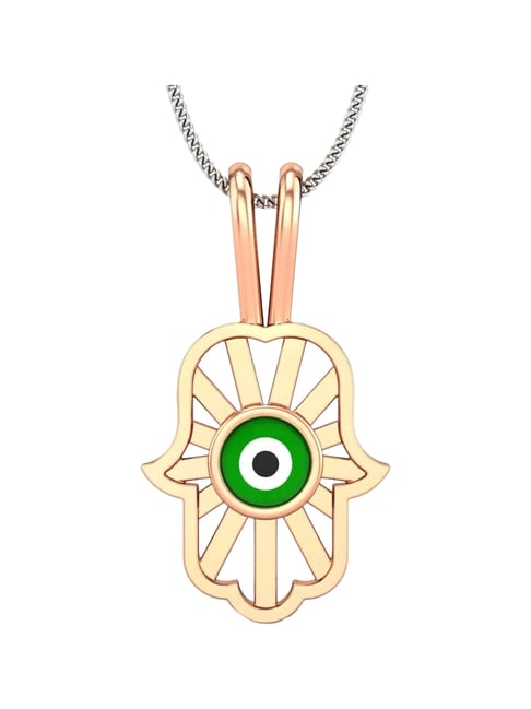 Candere by Kalyan Jewellers 14kt BIS Hallmarked Pure Rose Gold Evil-Eye Pendant For Women/Girls-image-27