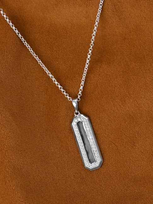 Clara 925 Silver Platinum Plated Swiss Zircon Benicio Pendant with Chain-picture-37
