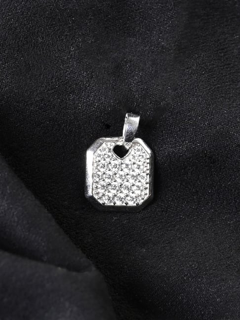 Clara 925 Silver Platinum Plated Swiss Zircon Hexa Pendant Without Chain-picture-41