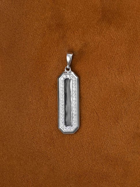 Clara 925 Silver Platinum Plated Swiss Zircon Benicio Pendant Without Chain-picture-33