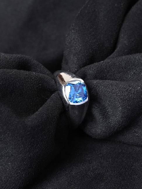 Clara 925 Silver Platinum Swiss Zirconia Tygo Ring for Men