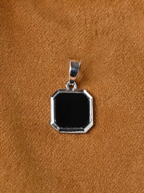 Clara 925 Silver Platinum Plated Swiss Zircon Black Onyx Pendant Without Chain-picture-15