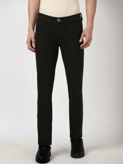 Peter England Green Cotton Slim Fit Jeans-picture-20