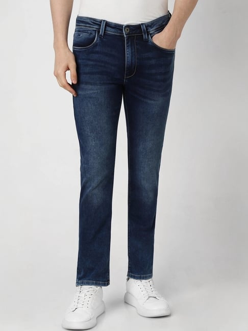 Van Heusen Navy Cotton Slim Fit Jeans-picture-42