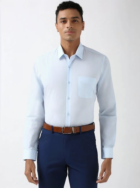 Peter England Blue Slim Fit Shirt-picture-23