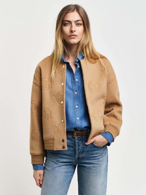 Gant Beige Printed Bomber Jacket-picture-31