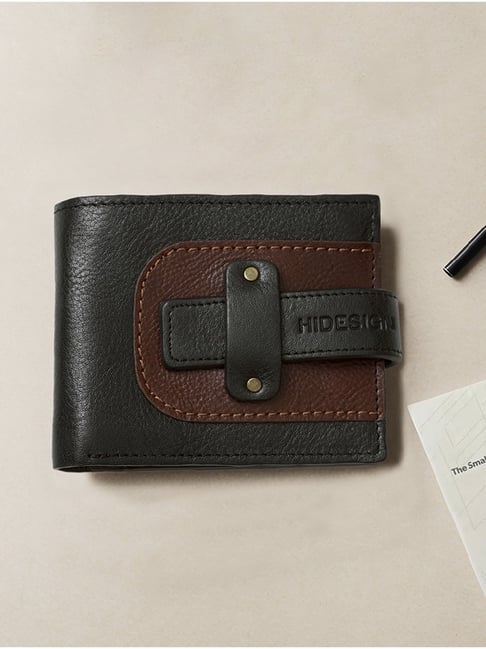 Hidesign WILD WEST  Black & Brown Casual Leather Bi-Fold Wallet for men
