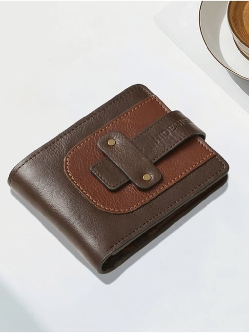 Hidesign WILD WEST  Brown & Tan Casual Leather Bi-Fold Wallet for men