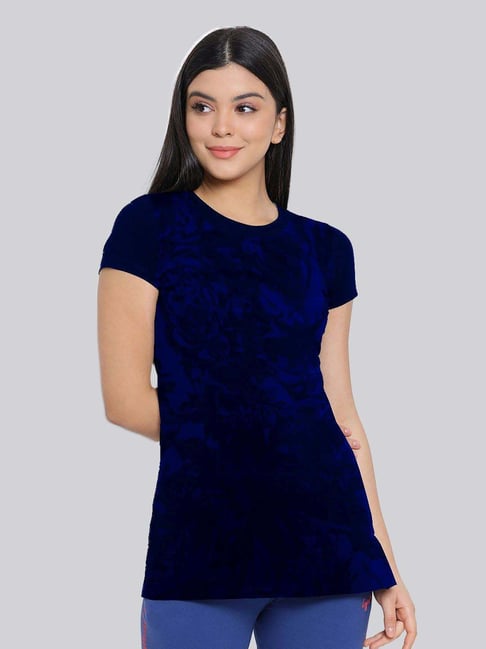 Lyra Navy Cotton Printed T-Shirt-picture-16