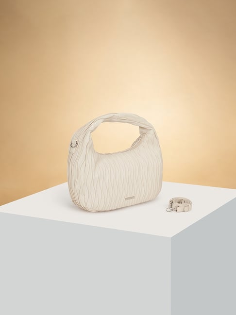 Forever Glam by Pantaloons Blue Textured Medium Cross Body Bag-picture-41