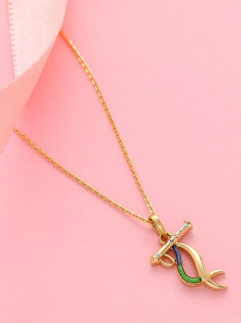 Malabar Gold and Diamonds 18k (750) BIS Hallmark Yellow Gold Pendant For  Kids