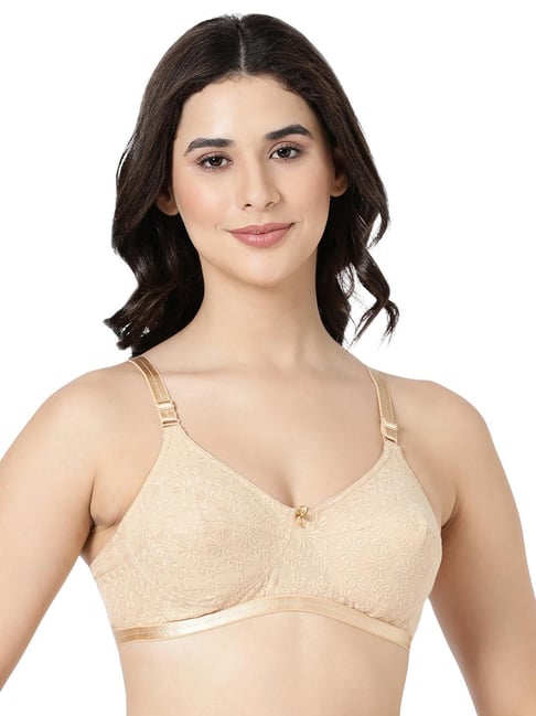 BLOSSOM Beige Embroidered Full Coverage Everyday Bra-picture-31
